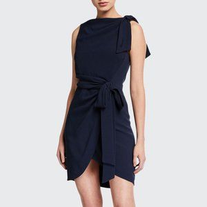 NWT Cinq à Sept Mini Nanon Drapey Bow Crepe Dress